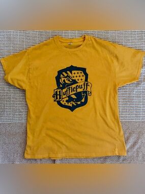 Hufflepuff Yellow Graphic Short Sleeve Tee 100% Cotton